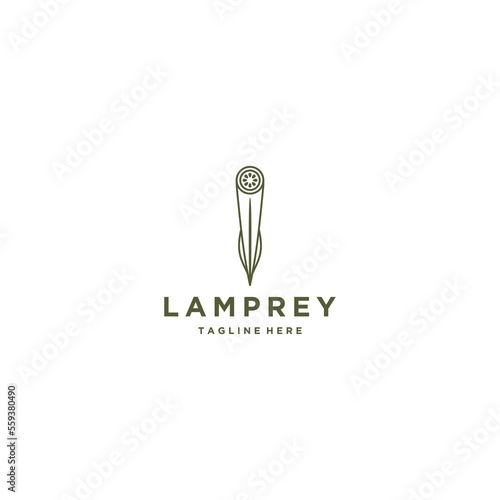 Lamprey sea logo design template