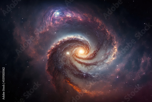 Space's Milky Way Nebula and galaxies. Generative AI © 2rogan