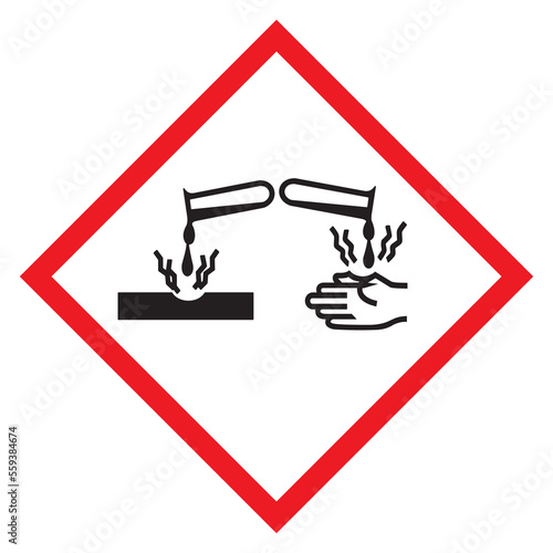 GHS symbol for corrosive metals vector illustration