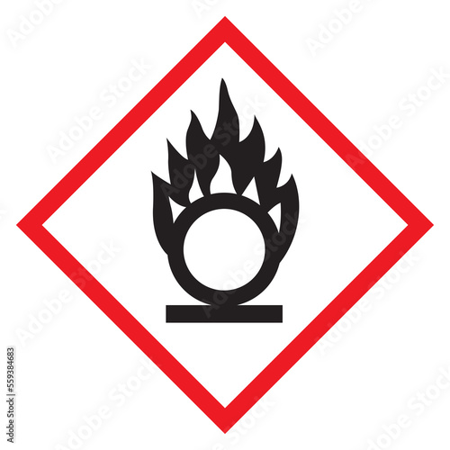 GHS symbol for oxidising gas, oxidising liquid, oxidising solid photo