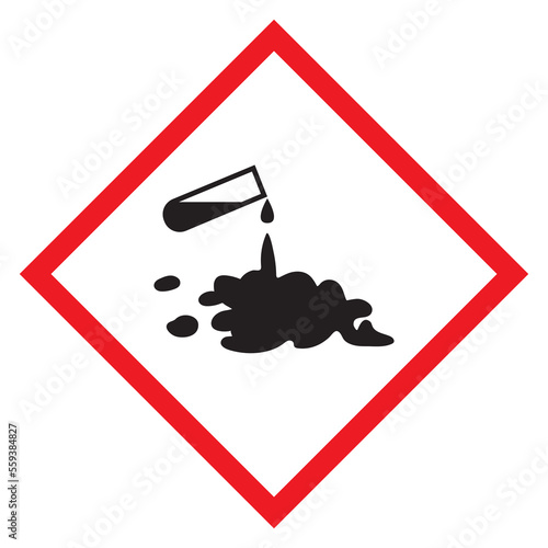 Chemical Spill Hazard Symbol vector illustration