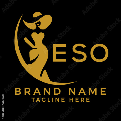 ESO fashion logo. ESO  Beauty fashion house. modeling dress jewelry. ESO fashion technology  Monogram logo design for entrepreneur and best business icon. 
