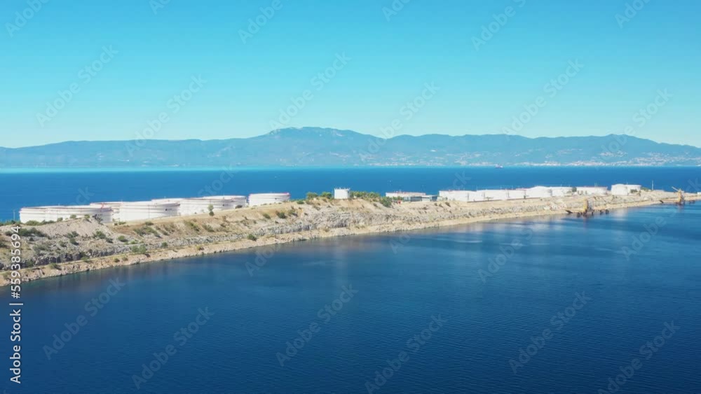 Oil terminal on Krk island, Croatia, aerial view Oil terminal on Krk island, Croatia, aerial view