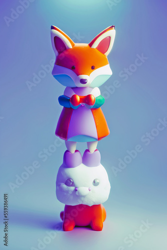 Fox Statue Generative AI illustrations © photoRShankar