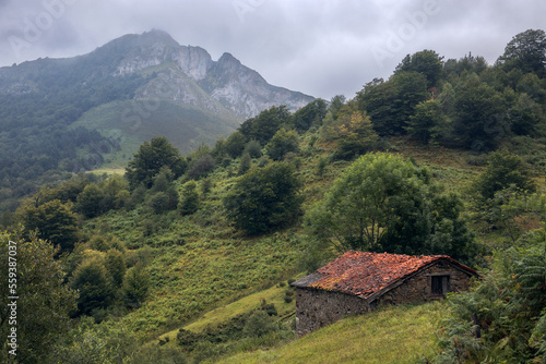 Beautiful Countryside Landscape at Picos devEuropa, Asturias, Spain