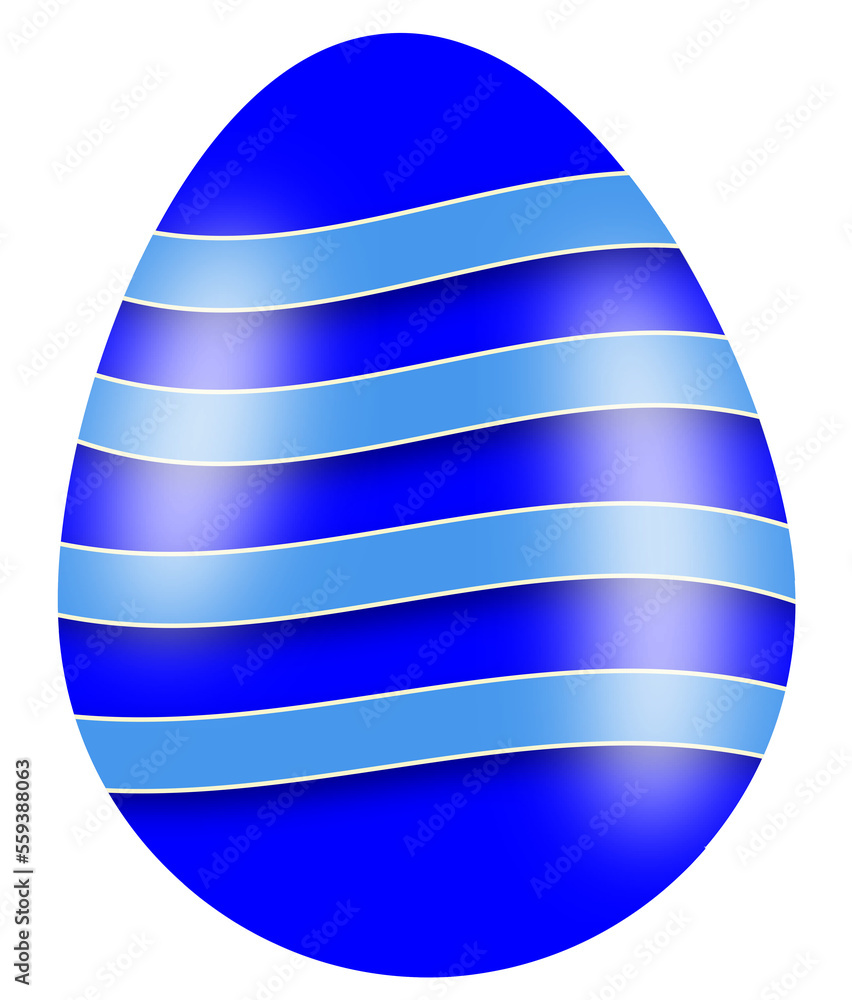 Osterei mit Muster blau freigestellt  Hintergrund transparent