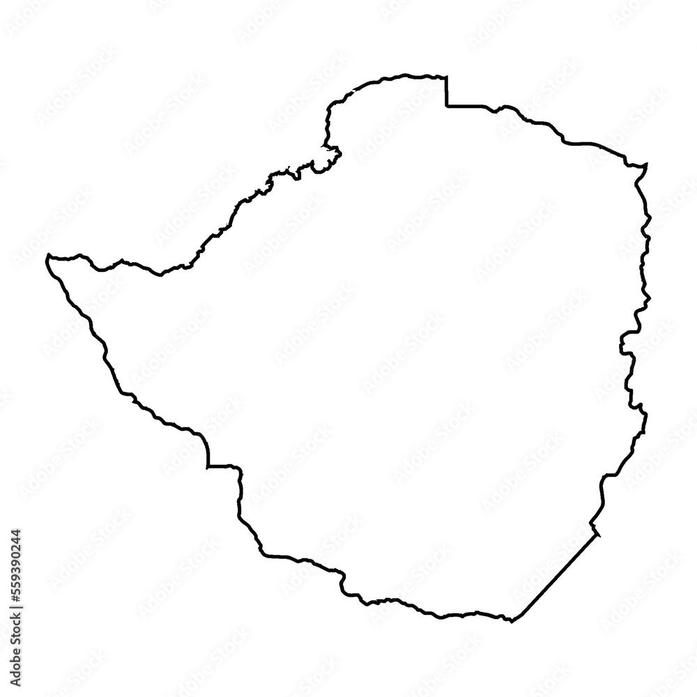 Zimbabwe Map Outline Stock Vector Adobe Stock