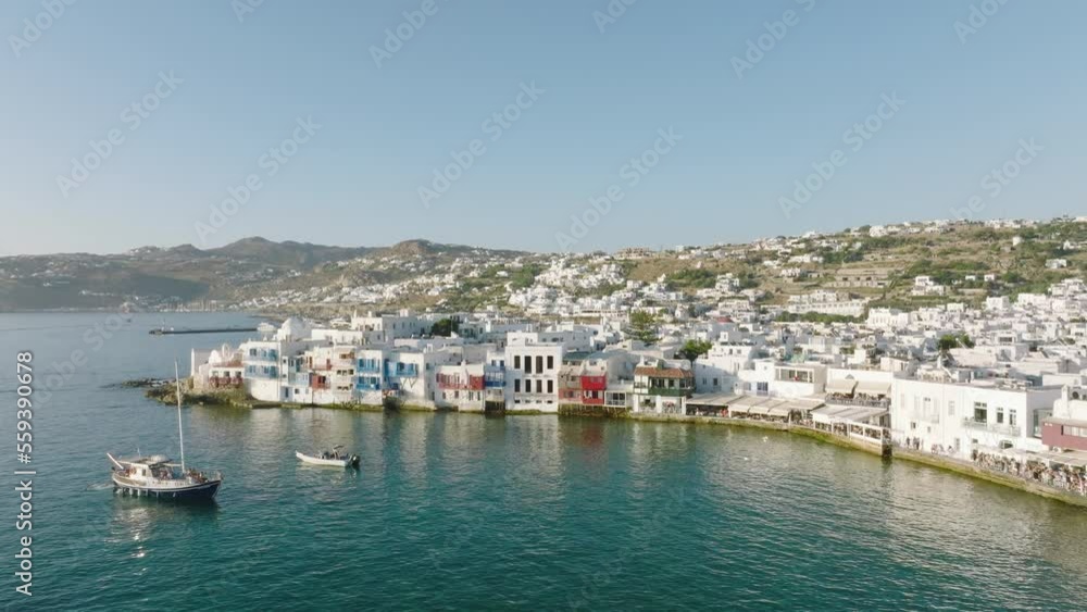Aerial shot of Chora, Mykonos Island, Greece Aerial shot of Chora, Mykonos Island, Greece