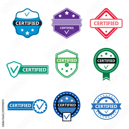 Certified product and partner of label and badge of collection