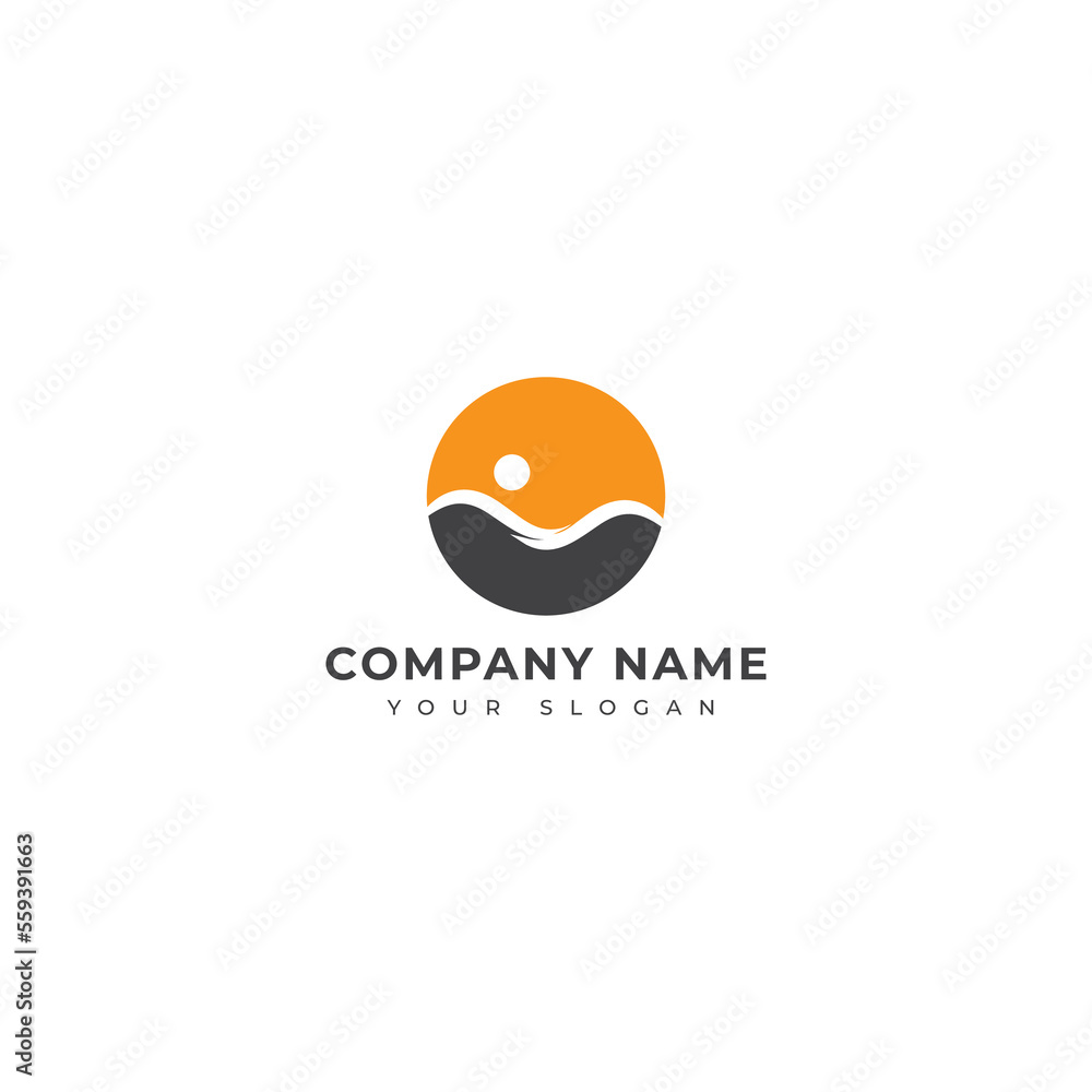 Massage hill logo vector design template
