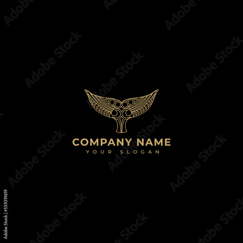 Whale tail logo vector design template