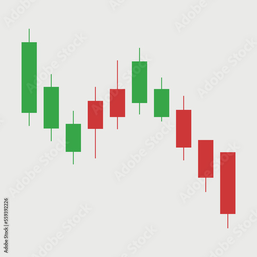 Binary Option Background. Candlestick chart stock. Green and red candle. Trading vector