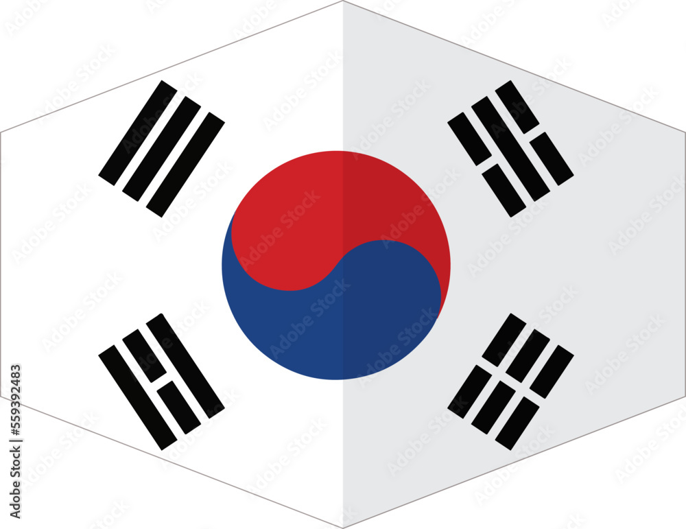 South Korea flag background with cloth texture.South Korea Flag vector illustration eps10. South Korea flag background with cloth texture.South Korea Flag vector illustration eps10.