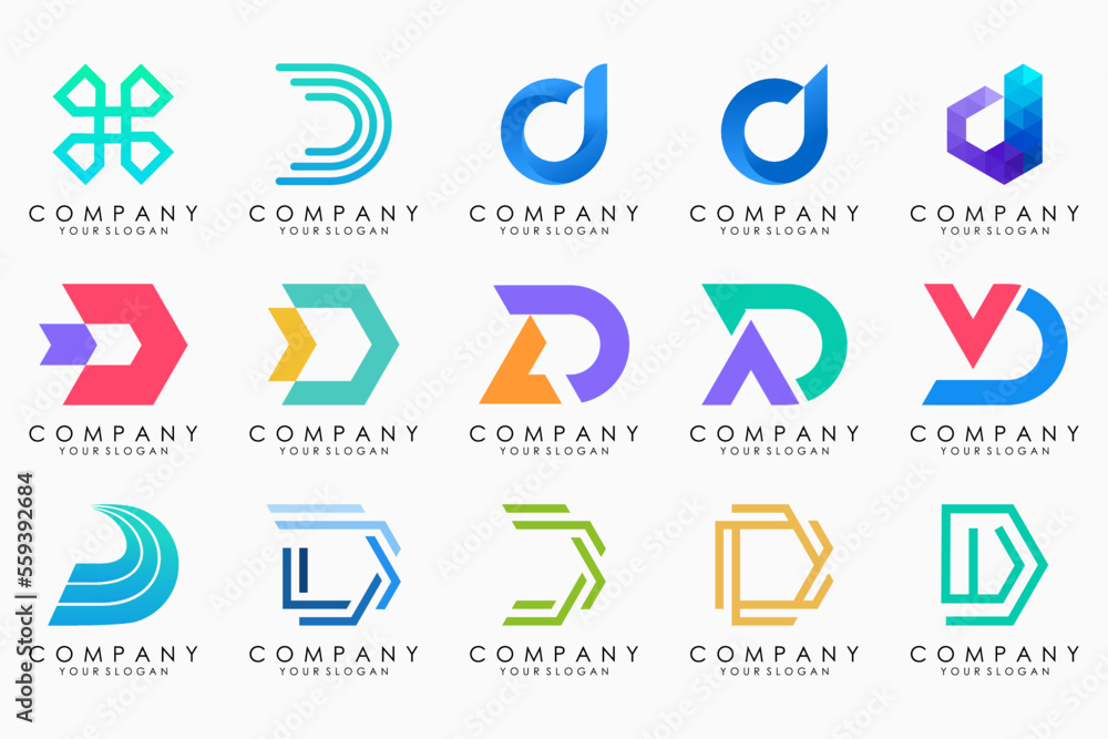 abstract letter D logo icon set. design for business of luxury, elegant, simple. abstract letter D logo icon set. design for business of luxury, elegant, simple.