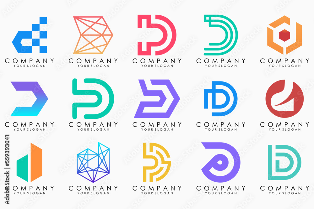 abstract letter D logo icon set. design for business of luxury, elegant, simple. abstract letter D logo icon set. design for business of luxury, elegant, simple.