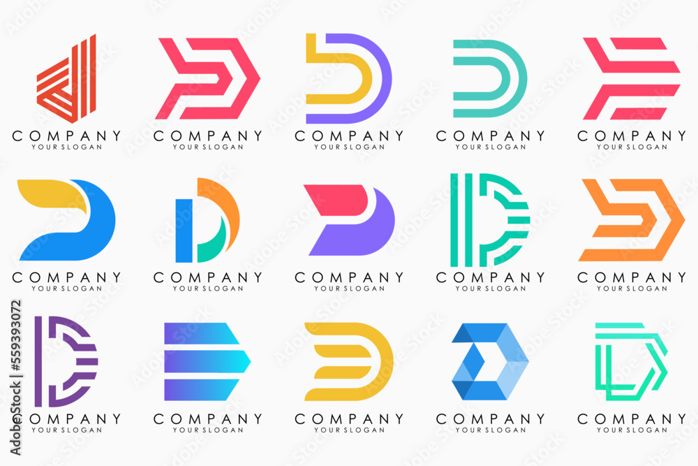 abstract letter D logo icon set. design for business of luxury, elegant, simple. abstract letter D logo icon set. design for business of luxury, elegant, simple.