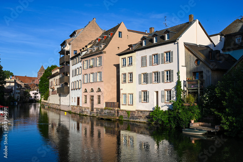 Strasbourg, France: Buildings by the river in city centre. 