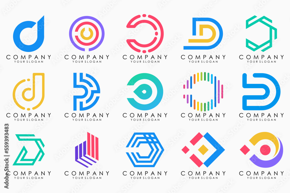 abstract letter D logo icon set. design for business of luxury, elegant, simple. abstract letter D logo icon set. design for business of luxury, elegant, simple.