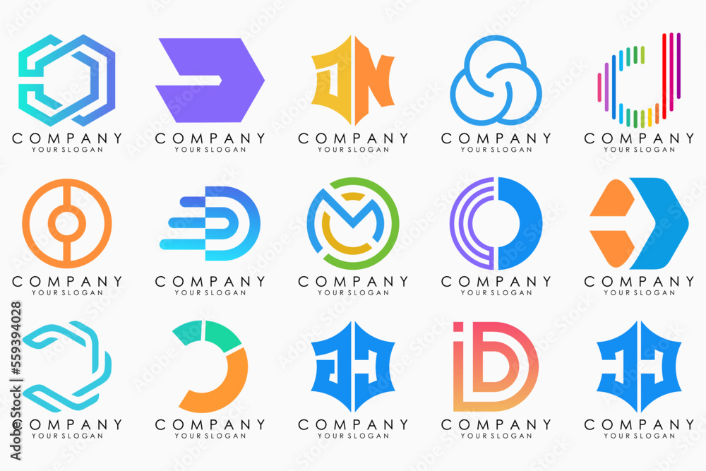 abstract letter D logo icon set. design for business of luxury, elegant, simple. abstract letter D logo icon set. design for business of luxury, elegant, simple.