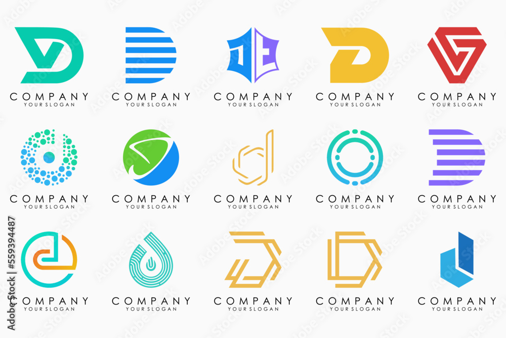 abstract letter D logo icon set. design for business of luxury, elegant, simple. abstract letter D logo icon set. design for business of luxury, elegant, simple.