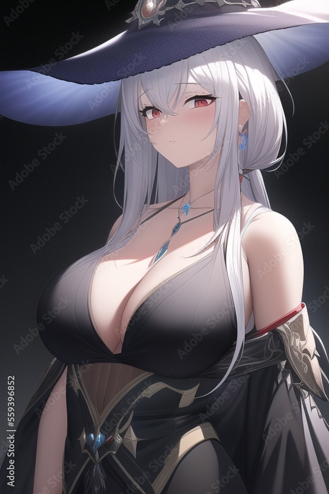 Sexy Hot And Sensual Witch Anime Manga Character Ilustra o Do Stock 