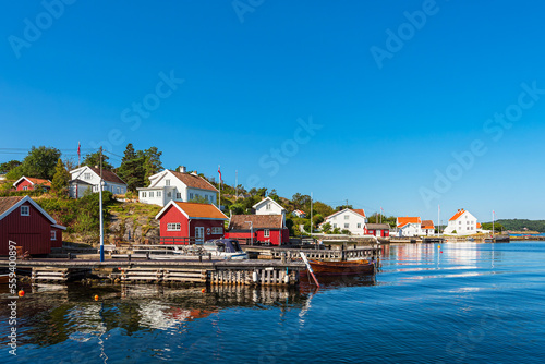 Blick auf die Stadt Arendal in Norwegen