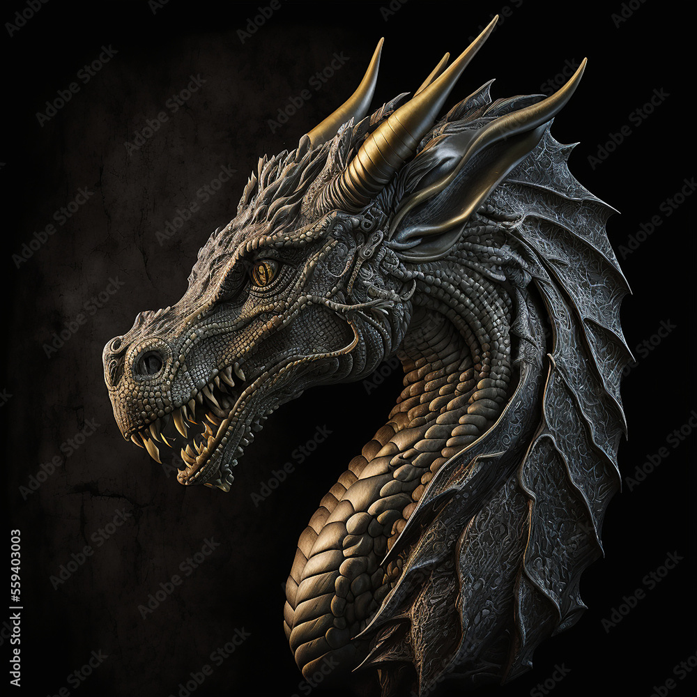 a stone dragon on a black background a stone dragon on a black background