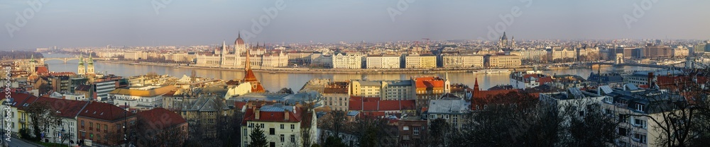 Budapest at the sunset in a winter day, Hungary