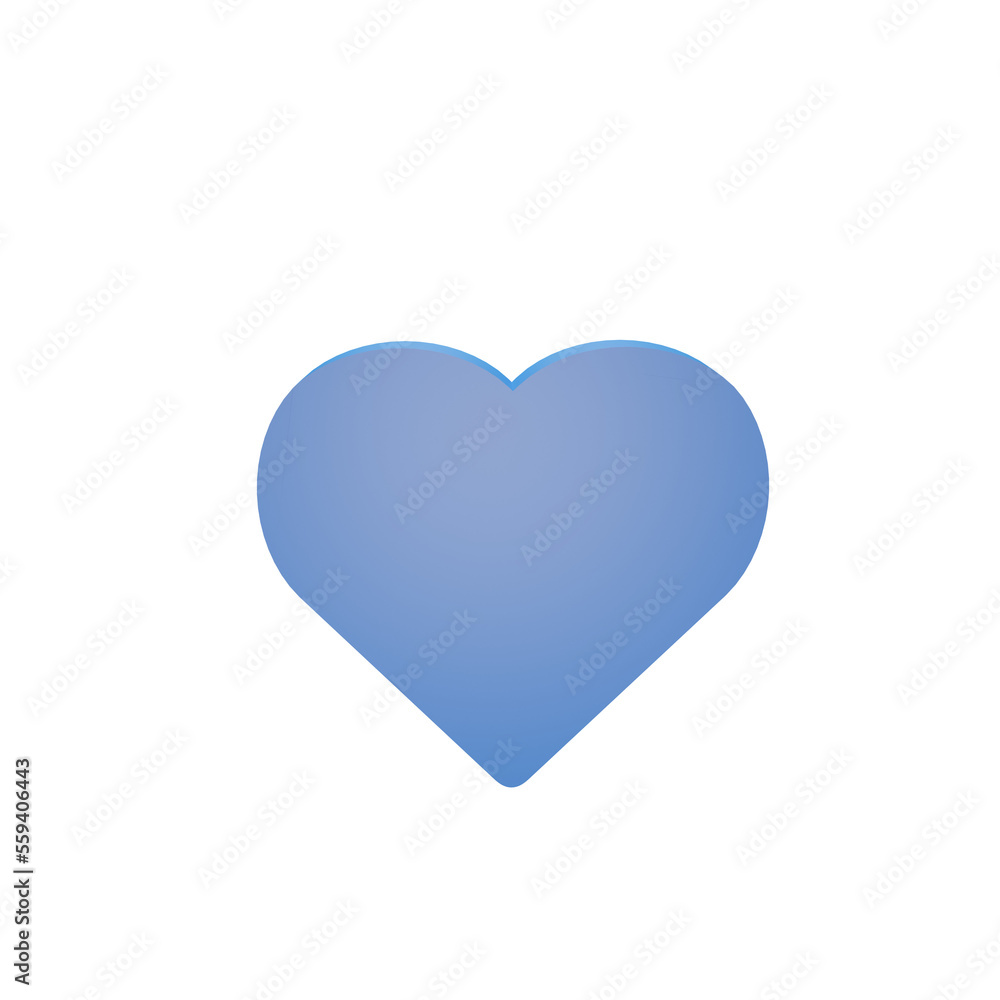 blue heart isolated icon 3D