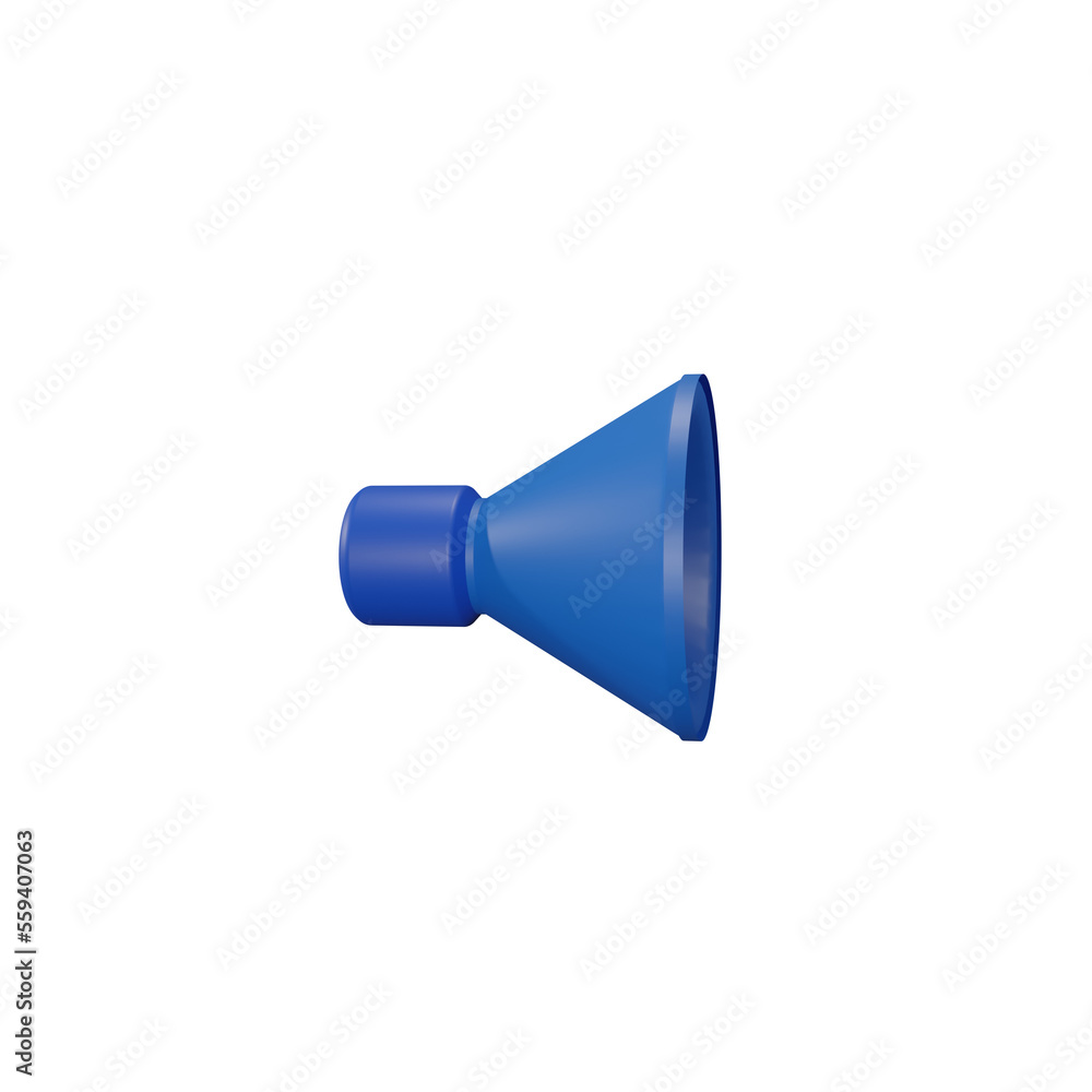 blue megaphone isolated 3D