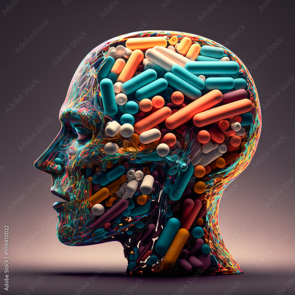 Concept of substance abuse. Generative AI. - obrazy, fototapety, plakaty 