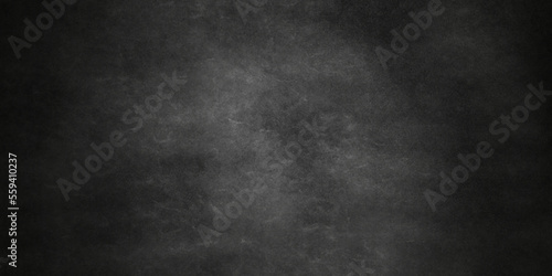 Dark black grunge textured concrete backdrop background. Panorama dark grey black slate background or texture. Vector black concrete texture. Stone wall background.