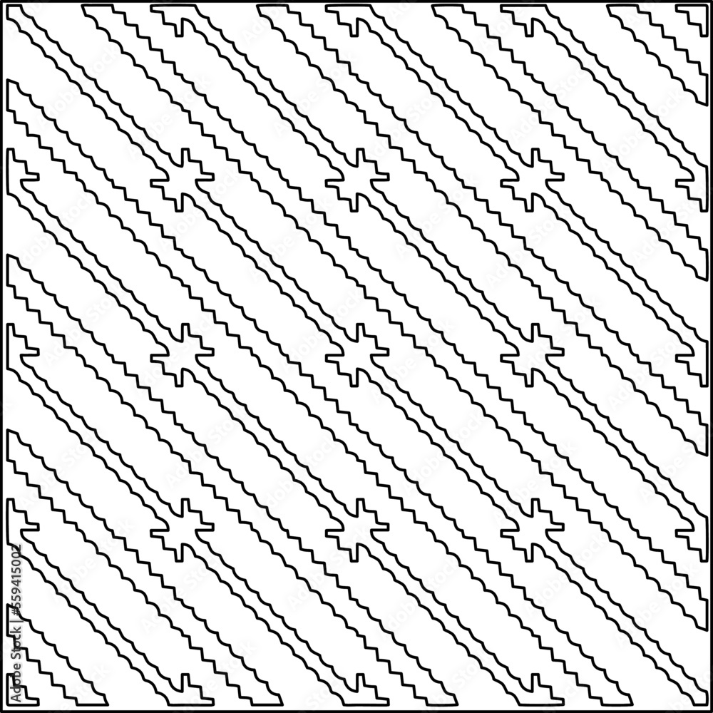 Stylish texture with figures from lines.
Abstract geometric black and white pattern for web page, textures, card, poster, fabric, textile. Monochrome graphic repeating design. Stylish texture with figures from lines.
Abstract geometric black and white pattern for web page, textures, card, poster, fabric, textile. Monochrome graphic repeating design.