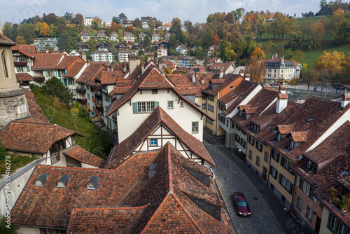 View of Mattenenge from Nydeggbrucke, Bern, Switzerland photo