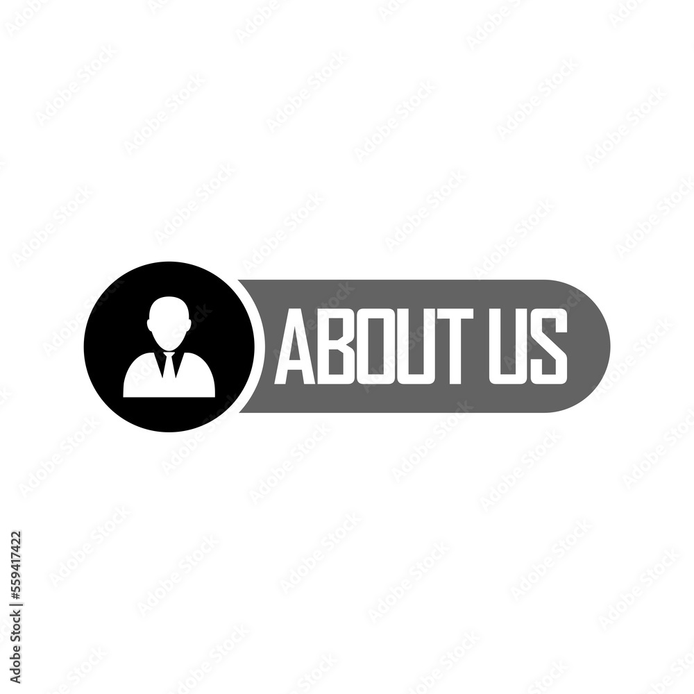 About Us button sign icon logo isolated on white background About Us button sign icon logo isolated on white background