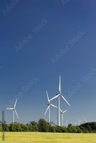 Electricity generating wind turbines in Shelburne, Ontario. photo