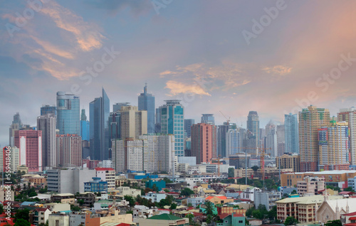 Modern cityscape with skyscrapers, Makati, Manila, Philippines photo