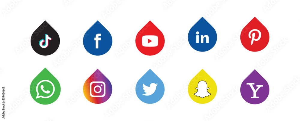 Social Media Icons. Facebook, Instagram, Twitter, Youtube logos