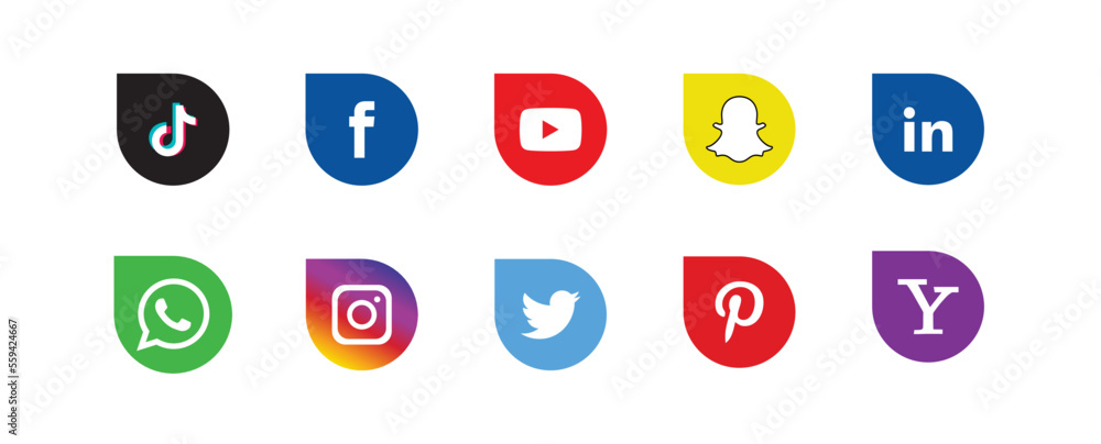 Social Media Icons. Facebook, Instagram, Twitter, Youtube logos