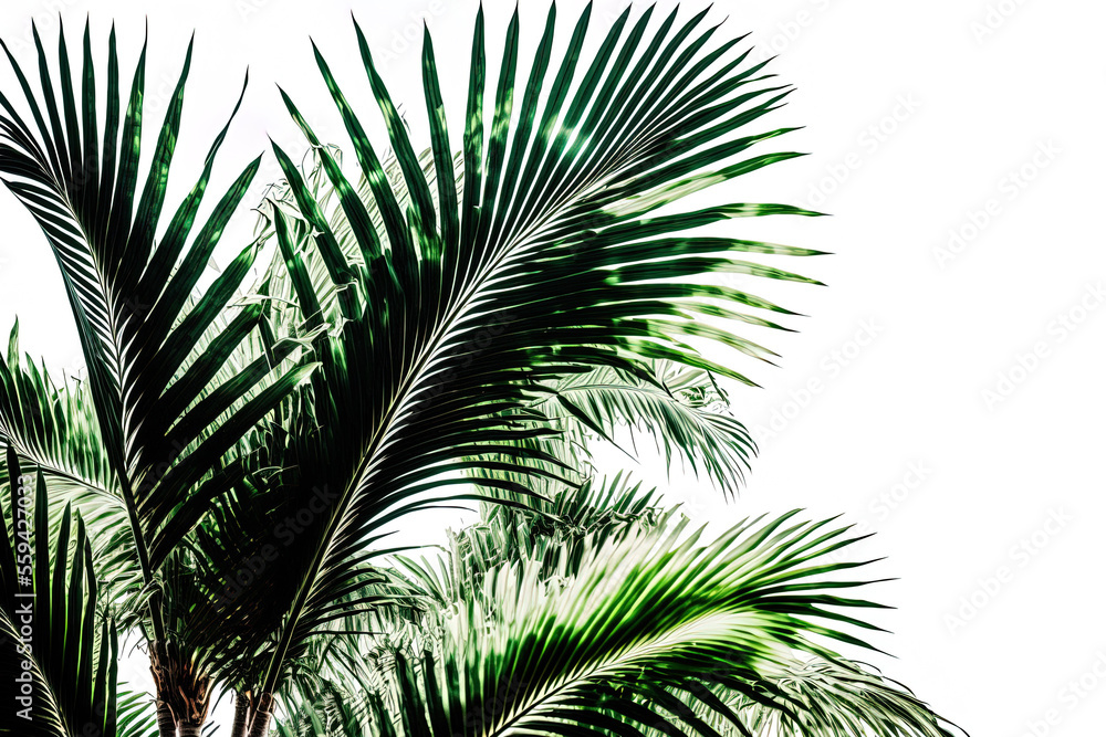 Fototapeta premium palm palms against a white backdrop. Generative AI