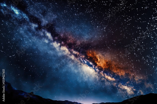 stars and the Milky Way in the night sky. Generative AI