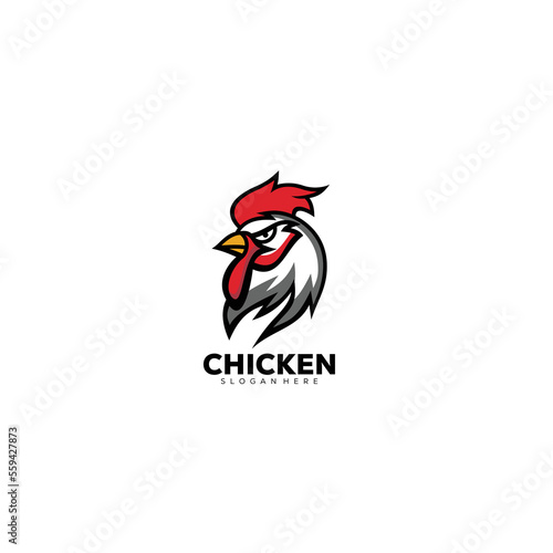 head rooster icon design illustration logo template