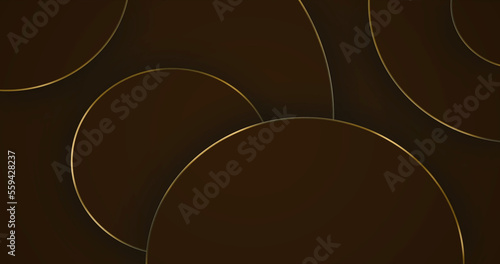 Golden lines luxury on overlap color background. Elegant realistic paper cut style.