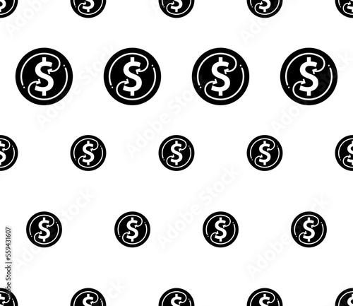Money Back Dollar Icon Seamless Pattern M_2212002