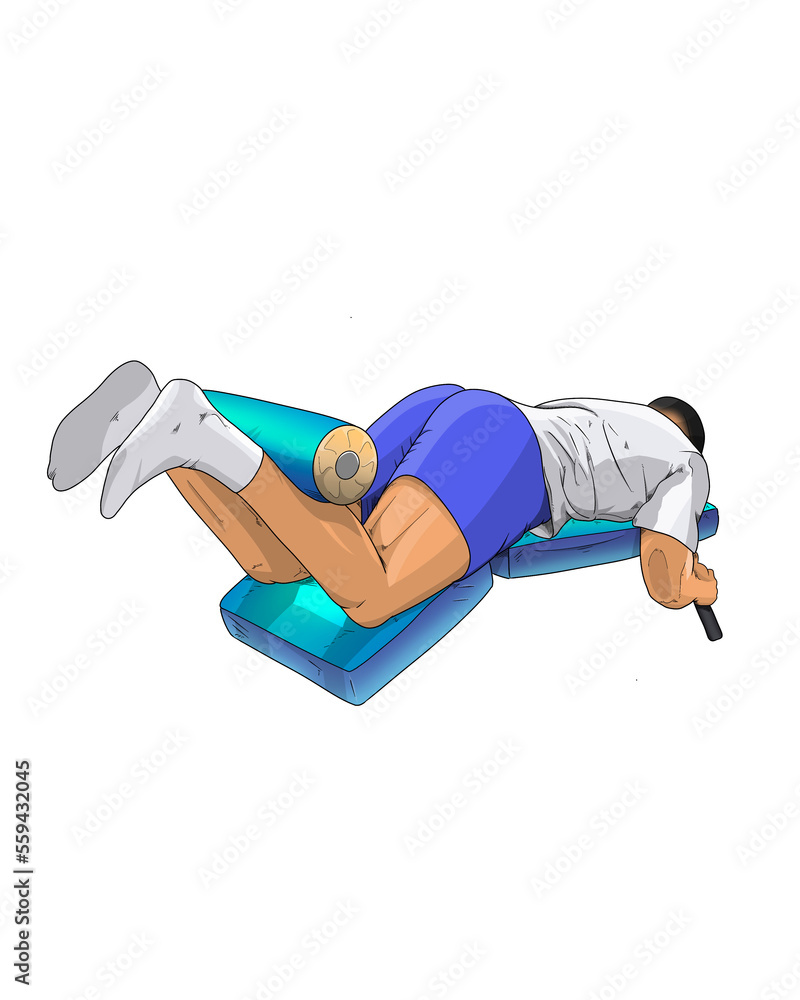 dibujo femoral tumbado gimnasio ilustração do Stock | Adobe Stock