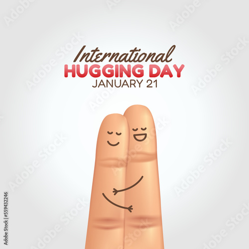vector graphic of international hugging day good for international hugging day celebration. flat design. flyer design.flat illustration.