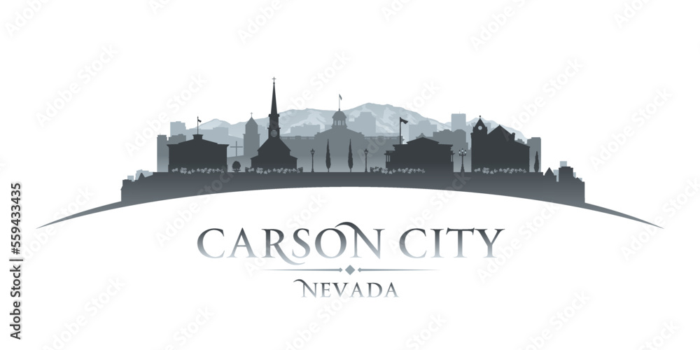 Carson City Nevada city silhouette white background
