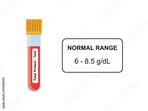 Total Protein Blood Test Concept Design. Vector Illustration.