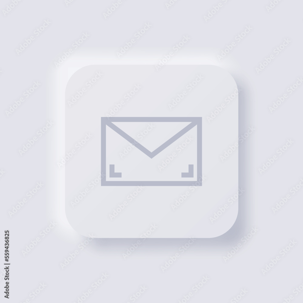 Envelope icon, White Neumorphism soft UI Design for Web design, Application UI and more, Button, Vector. Envelope icon, White Neumorphism soft UI Design for Web design, Application UI and more, Button, Vector.