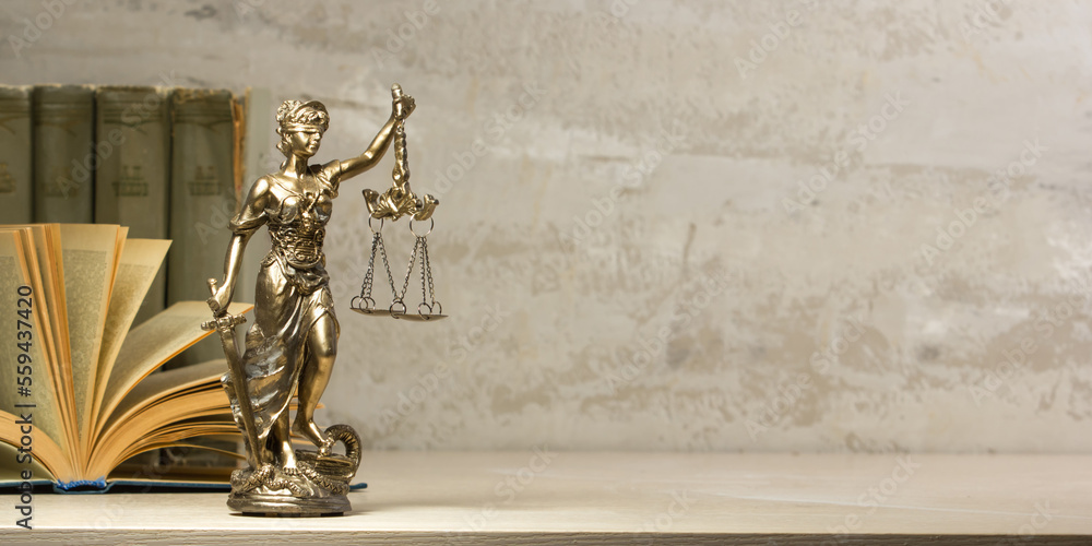 Law and justice concept. Mallet gavel of the judge, scales of justice, books. Copy space for text Law and justice concept. Mallet gavel of the judge, scales of justice, books. Copy space for text
